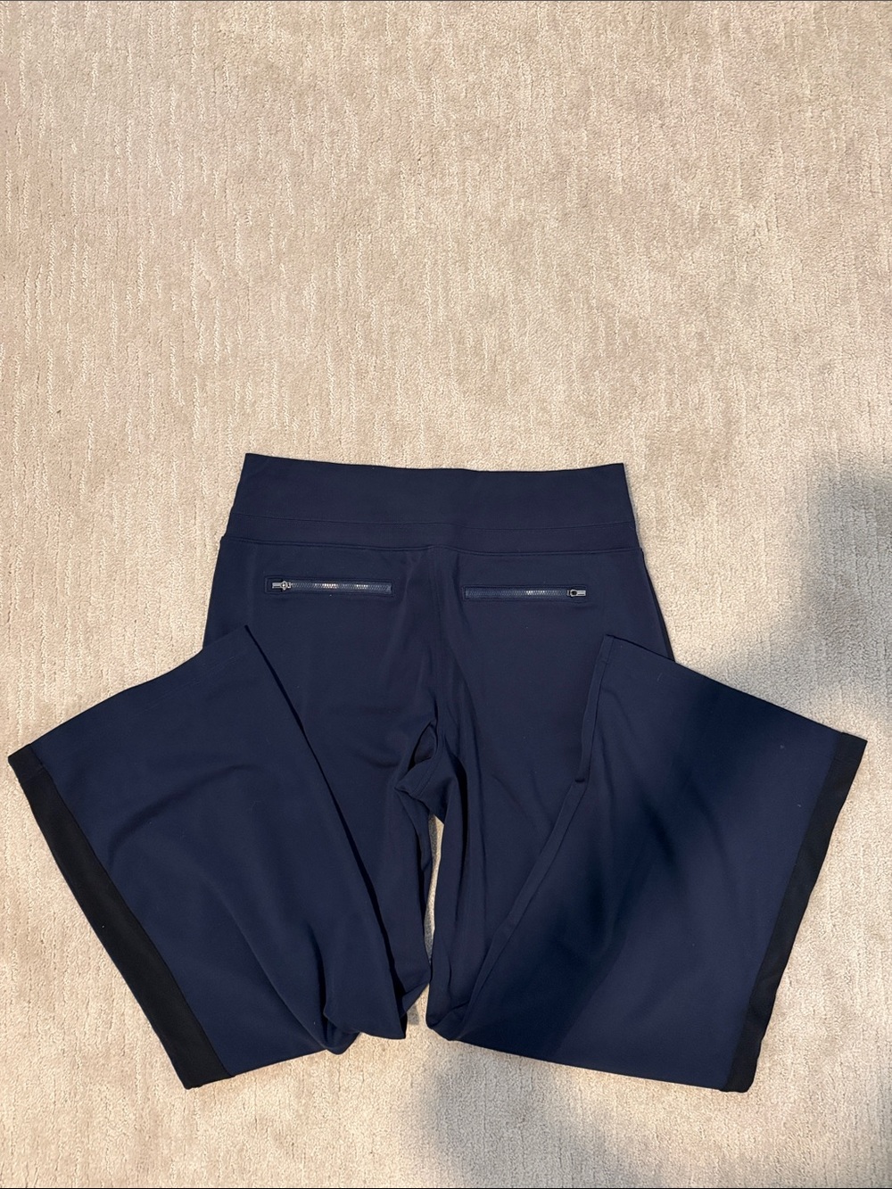 Athleta Venice wide leg pants, navy with black stripe, size large - Picture 9 of 11